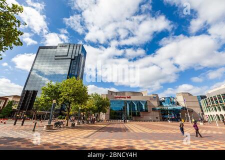 Symphony Hall et l'ICC à la place du Centenaire, Birmingham, Angleterre Banque D'Images