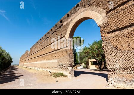 Mur de brique à Pecile, Villa Adriana, Villa Hadrien, Tivoli, Italie Banque D'Images