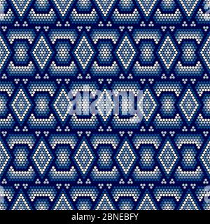illustration vectorielle d'un motif sans couture inspiré du style mexicain de l'art huichol. Peut être mis en mosaïque Illustration de Vecteur