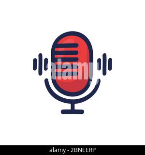 Illustration du microphone à deux. Dessin main dessin animé style doodle. Traits de pinceau simples. Microphone de dessin animé pour carte, poster, carte postale Illustration de Vecteur