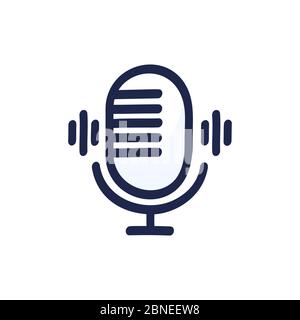 Illustration du microphone à deux. Dessin main dessin animé style doodle. Traits de pinceau simples. Microphone de dessin animé pour carte, poster, carte postale Illustration de Vecteur
