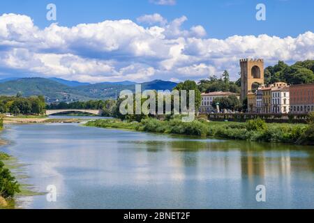 Florence, Italie - 16 août 2019 : Piazzale Michelangelo sur la rive sud de l'Arno à Florence, Toscane, Italie Banque D'Images