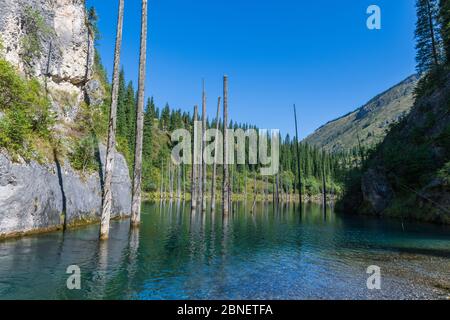 Lac de Kaindy - lac de montagne au Kazakhstan Banque D'Images