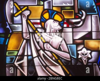 LOS ANGELES, ÉTATS-UNIS - 14 août 1986 : vitraux image de la Résurrection de Jésus-Christ. Banque D'Images