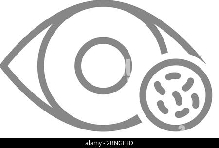 Icône de la ligne de bactéries de l'œil humain. Maladie organe visuel, maladie infectieuse des yeux, symbole de conjonctivite Illustration de Vecteur