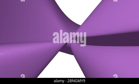 Arrière-plan abstrait 3D chaotique de motifs géométriques courbes de couleur orchidée sombre avec éclairage et ombres pour divers Banque D'Images