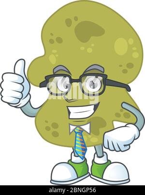 dessin de dessins animés concept de verrucomicrobia comme un homme d'affaires réussi Illustration de Vecteur
