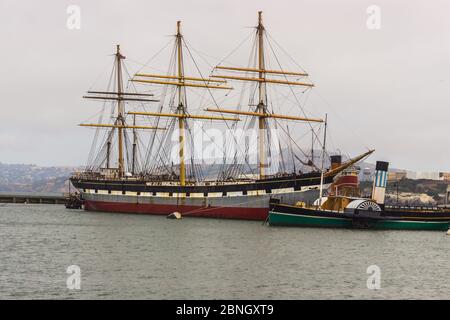 Le Balclutha, un navire de 130 ans dans la région de la baie de San Francisco Banque D'Images