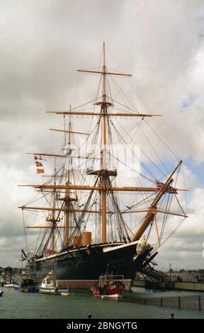 H.S. Guerrier, base navale de Portsmouth Banque D'Images