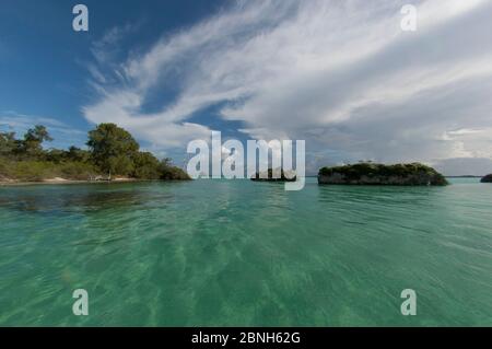 Passe Gionnet paysage, site du patrimoine mondial naturel d'Aldabra, 2006 Banque D'Images