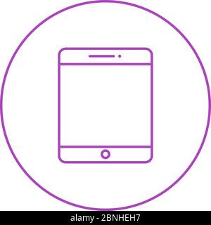 Magnifique icône Tablet Line Vector Illustration de Vecteur