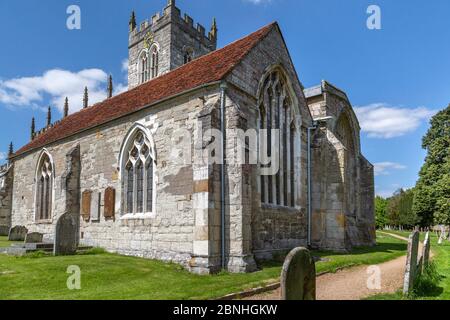 Saxon Sanctuary - Église Saint-Pierre à Wootton Wawen, Warwickshire, Angleterre. Banque D'Images