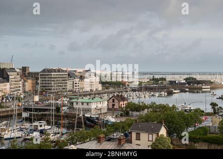 Vue sur la ville de Cherbourg, Normandie, France Banque D'Images
