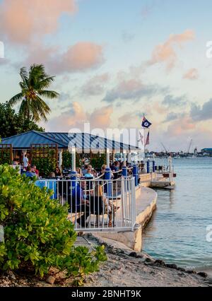 Restaurant The Wharf, George Town, Grand Cayman, îles Caïman Banque D'Images