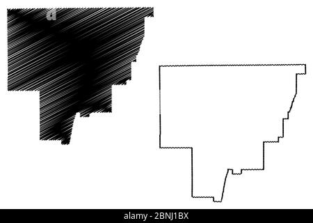 Catoosa County, Géorgie (comté des États-Unis, États-Unis d'Amérique, États-Unis, États-Unis, États-Unis) illustration vectorielle de carte, esquisse de gribble carte Catoosa Illustration de Vecteur