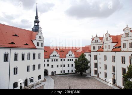 Architecture étonnante du château de Hartenfels Landmark en Allemagne Banque D'Images