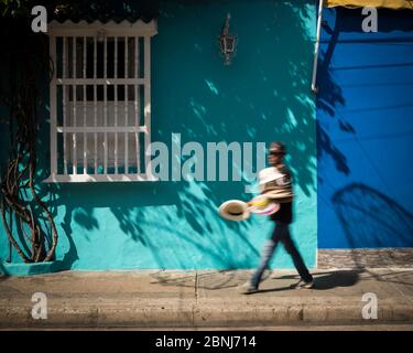 Scène de rue, Getsemani Barrio, Cartagena, Département Bolivar, Colombie, Amérique du Sud Banque D'Images