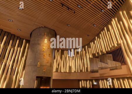 Northern Lights Cathedral, intérieur saisissant, Alta, Troms og Finnmark, cercle arctique, Norvège du Nord, Scandinavie, Europe Banque D'Images