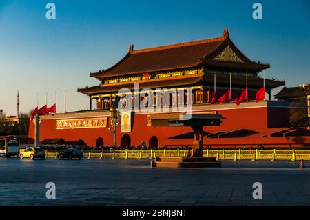 Photo de la porte Tiananmen à Beijing sans pollution Banque D'Images