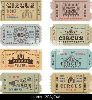 Modèle de création de billets de cirque Illustration de Vecteur