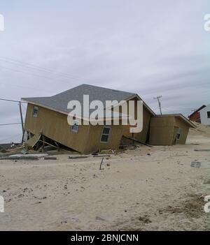 Maison en Caroline du Nord est démolie par un ouragan Banque D'Images