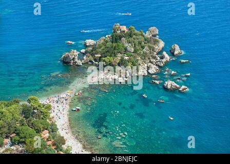 Isola Bella, Taormina Mare, Sicile, Italie Banque D'Images