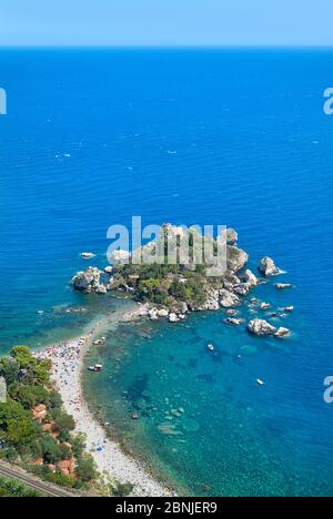 Isola Bella, Taormina Mare, Sicile, Italie Banque D'Images