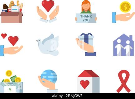 Symboles vectoriels colorés des organismes de bienfaisance Illustration de Vecteur