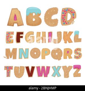 Alphabet anglais des cookies Illustration de Vecteur