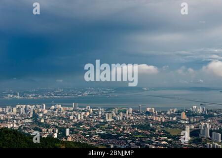 Malaisie,Malaisie,île,Insel,île,Penang,Malacca,ville,Stadt,ville,George Town,Penang Hill,panorama,Panorama Banque D'Images