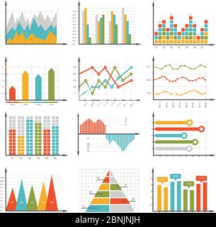 Symboles infographiques. Ensemble de graphiques et diagrammes d'affaires Illustration de Vecteur