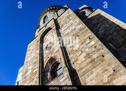 Visite de Sacra di San Michele dans le Piémont de Valsusa Banque D'Images