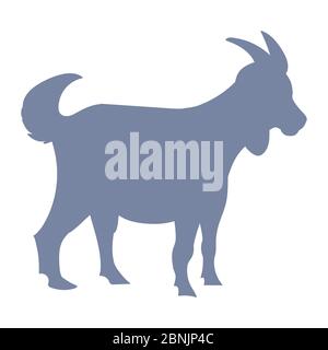 Jolie ferme française à motif de chèvre et de silhouette de clipart. Cuisine de ferme campagnard à la main, chic et tirade. Illustration du bétail animal de ferme à chevon Illustration de Vecteur