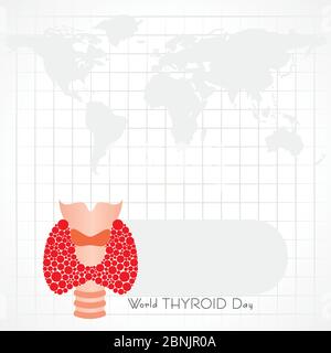 Illustration vectorielle de la Journée mondiale de la thyroïde qui a lieu le 25 mai. Peut être utilisé pour l'affiche, la bannière, les dessins médicaux, les arrière-plans, le symbole, l'icône et le prin Illustration de Vecteur