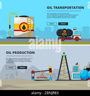 Ensemble de bannières pour l'industrie pétrolière Illustration de Vecteur