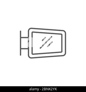 Symbole vectoriel de rétroviseur extérieur isolé sur fond blanc Illustration de Vecteur