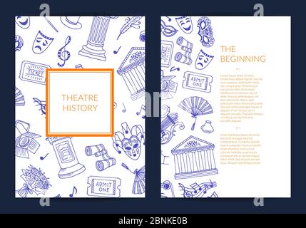 Carte, prospectus ou brochure Vector Doodle Theater Elements Illustration de Vecteur