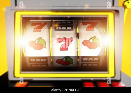 Casino Machine A Sous Jackpot 3 Fruits Cerises Photo Stock Alamy