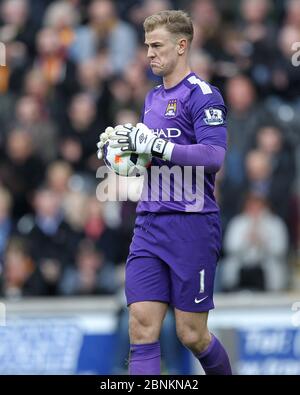 KINGSTON UPON HULL, ANGLETERRE - Joe Hart de Manchester City pendant le match de la Premier League entre Hull City et Manchester City au KC Stadium, Kingston upon Hull, le samedi 15 mars 2014 (Credit: Mark Fletcher | MI News) Banque D'Images