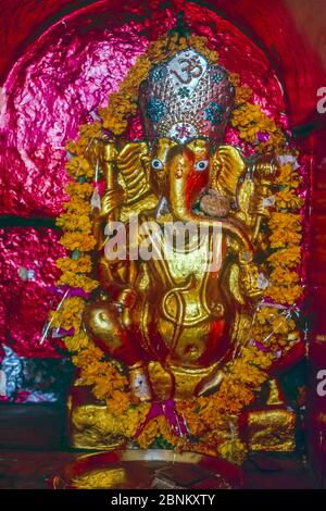 04 Déc 2016 Idol de dieu Ganesh dans le fort de Junagadh ; Bikaner ; Rajasthan ; Inde Banque D'Images