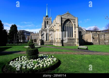 Vue printanière de la cathédrale de Chelmsford, Chelmsford City, comté d'Essex, Angleterre, Royaume-Uni Banque D'Images