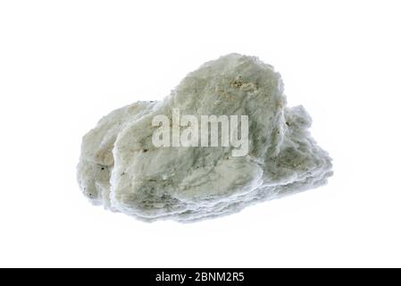 L'albite, feldspath plagioclase spécimen minéral sur fond blanc Banque D'Images