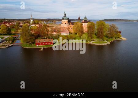 Le château suédois Gripsholm du 16 ème siècle se situe dans la province de Sodermanland. Banque D'Images