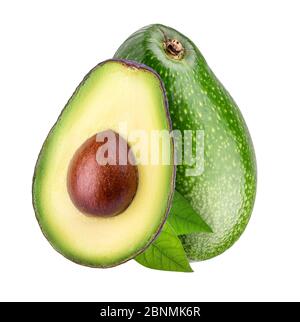 Avocats frais isolés sur fond blanc Banque D'Images
