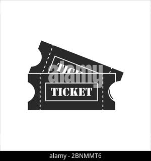 Modèle d'icône de ticket couleur noire modifiable. Panneau vectoriel de style ticket isolé sur fond blanc. Illustration vectorielle simple pour le graphique et le Web Banque D'Images