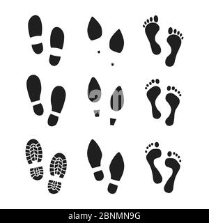 Couleur du modèle d'icône de pas modifiable. Chaussures symbole pas de marche signe vectoriel isolé sur fond blanc. Illustration vectorielle simple pour le graphique A. Banque D'Images