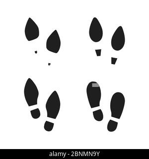 Couleur du modèle d'icône de pas modifiable. Chaussures symbole pas de marche signe vectoriel isolé sur fond blanc. Illustration vectorielle simple pour le graphique A. Banque D'Images