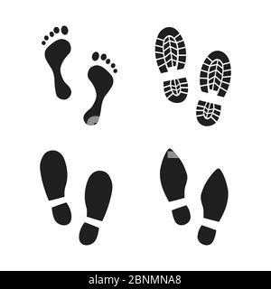 Couleur du modèle d'icône de pas modifiable. Chaussures symbole pas de marche signe vectoriel isolé sur fond blanc. Illustration vectorielle simple pour le graphique A. Banque D'Images