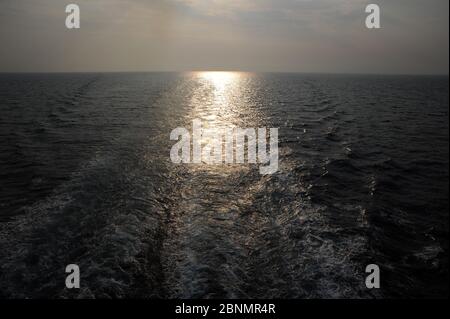 La mer Méditerranée vue depuis la poupe de l''île d''évasion. Banque D'Images