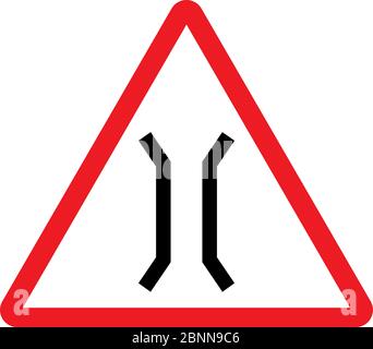 Vecteur de signalisation à pont étroit. Arrière-plan triangle rouge. Illustration de Vecteur